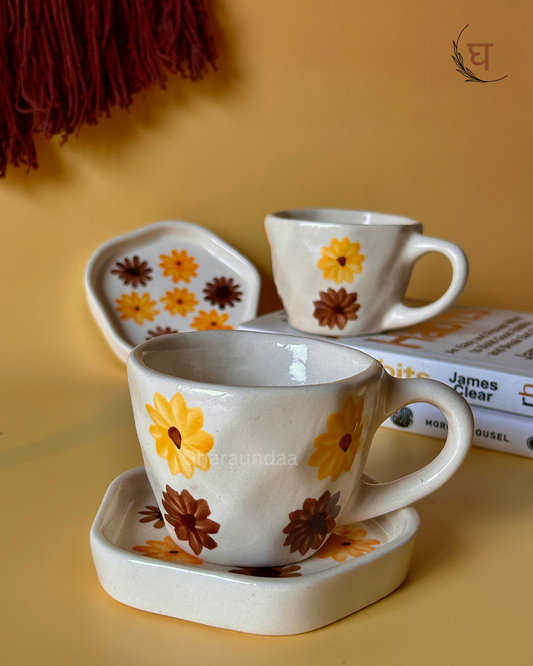 Phulwari coffee Mug Saucer Set