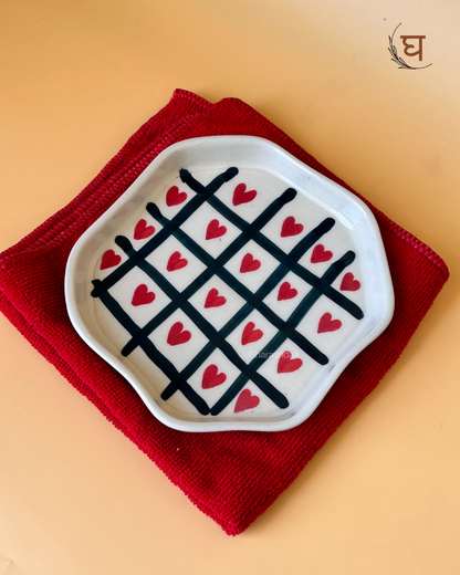 Heart checkered  Quarter plate